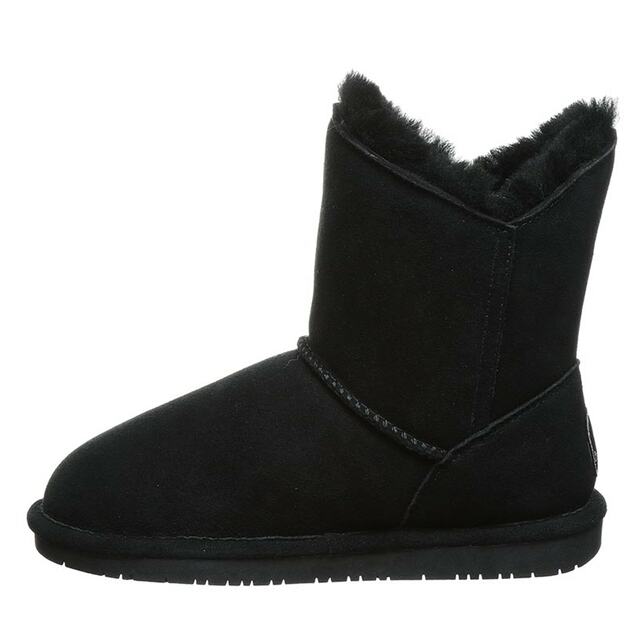 Bearpaw Rosaline Black Button Short Boot Black Takkens.Shoes