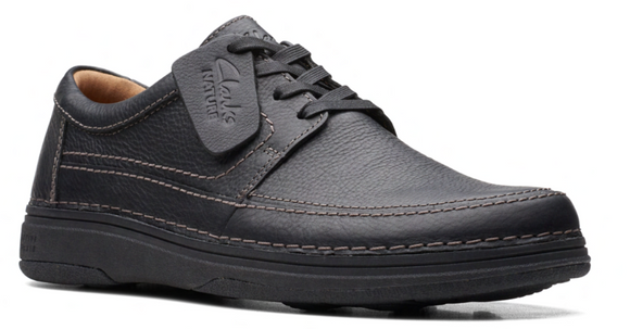 Clarks Mens Nature 5 Low Top Casual Shoe Black Oiled Leather –