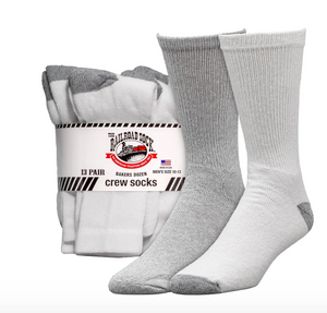 Railroad Sock Company Mens Standard Crew Socks Bakers Dozen 13 Pack White