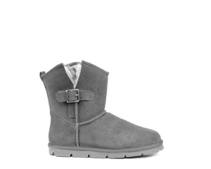 Superlamb Argali Buckle Womens Sheepskin 7.5" Boot Charcoal