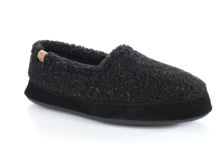 Acorn A10086Ace100 Mens Original Moccasin Slippers Black Berber