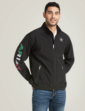 Load image into Gallery viewer, Ariat Mens New Team Softshell Mexico Jacket Black
