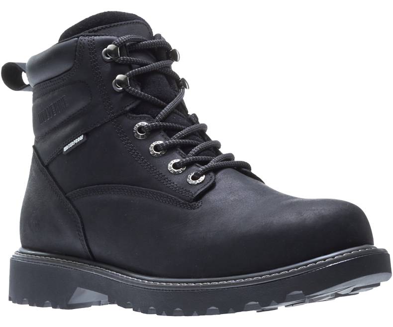 Wolverine Mens Floorhand WP Inch Steel Toe Work Boot Black