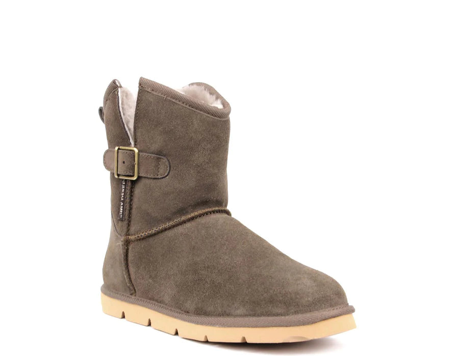 Superlamb Argali Buckle Womens Sheepskin Boot Taupe