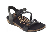 Load image into Gallery viewer, Aetrex Womens Jillian Quarter Strap Sandal Black
