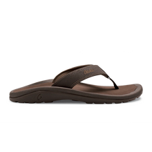 Load image into Gallery viewer, Okukai Mens Ohana Leather Waterproof Flip Flop Dark Java Rey
